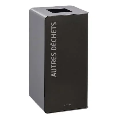 Poubelle de tri sélectif des déchets Rossignol Cubatri 40 L – Noir et gris