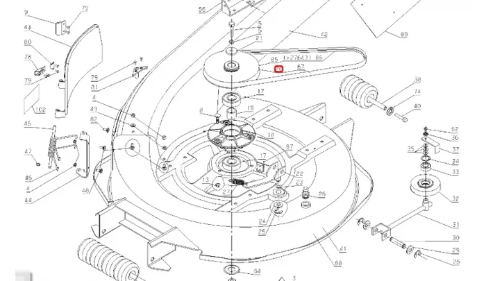 Poulie de Lame pour Autoportée A80 Wolf – Ref 28133 – Outils Wolf