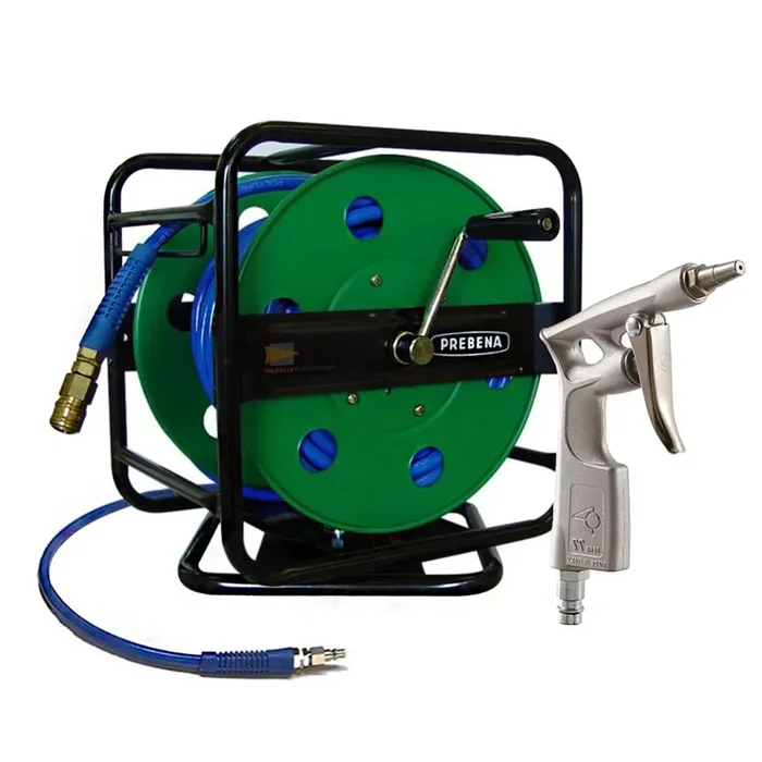 Prebena Enrouleur de tuyau d&rsquo;air comprimé 30m, 8 x 12 mm, robuste et rotatif + soufflette