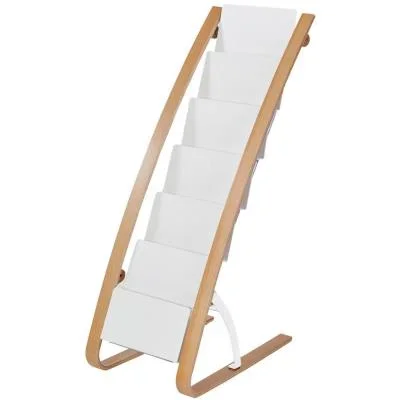 Présentoir Alba Expo – 6 cases – Bois et blanc