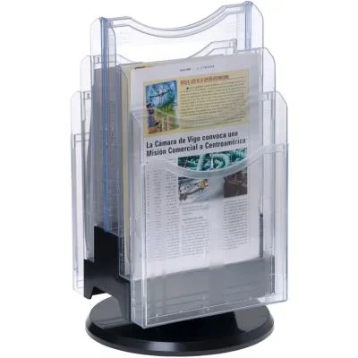 Présentoir de documents rotatif – Archivo 2000 – double face – 6 cases format A4 – Transparent