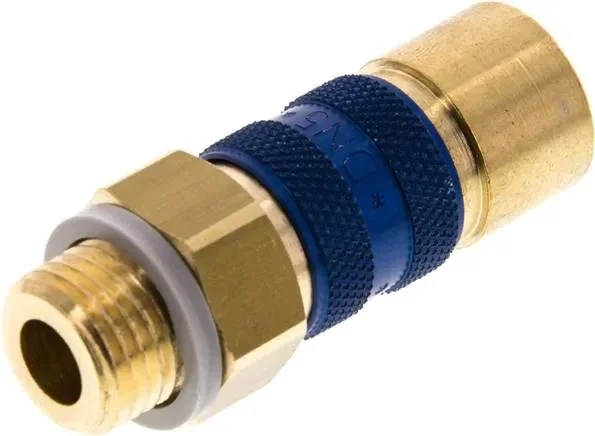Prise d’accouplement (NW5) G 1/4″(AG), bleu, hexagonal SW10