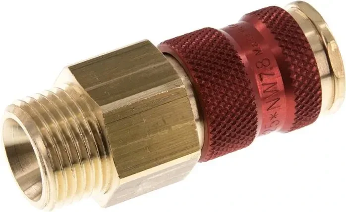 Prise d’accouplement (NW7,2) G 1/2″(AG), rouge, octogonal SW12