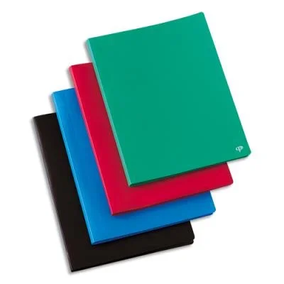 Protège-documents en polypropylène 1er prix – 50 pochettes/100 vues – coloris assortis – couverture 3/10e pochettes 6/100e