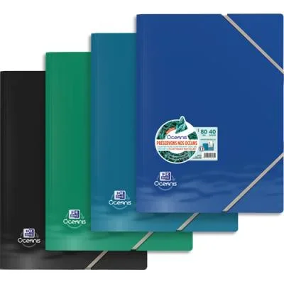 Protège-documents Oxford Oceanis Recycle, A4, PP, 80 vues, 40 pochettes, coloris assortis