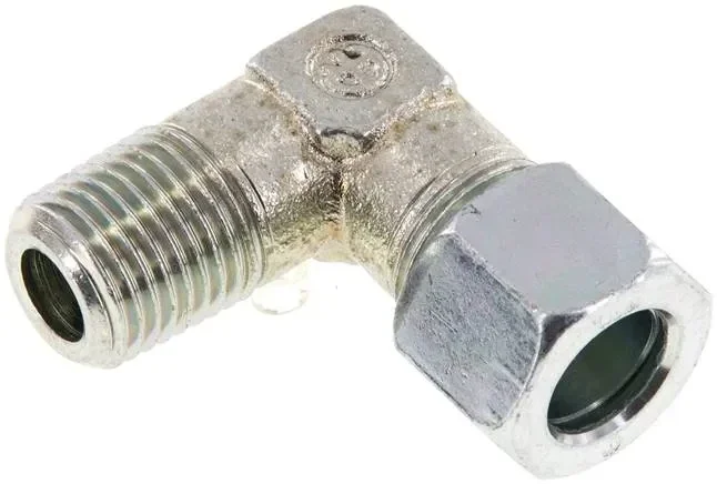 Raccord à bague coupante coudée. R 1/4&Prime;-10 LL (M14x1), acier galvanisé
