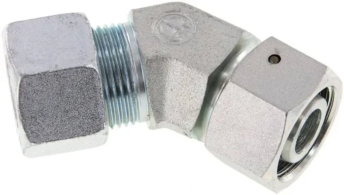 Raccord à bague coupante réglable à 45° 20 S (M30x2), acier galvanisé, avec cône d&rsquo;étanchéité et joint torique