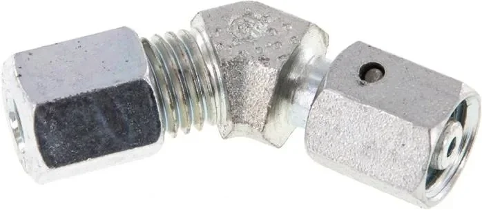 Raccord à bague coupante réglable à 45° 6 L (M12x1,5), acier galvanisé, avec cône d&rsquo;étanchéité et joint torique