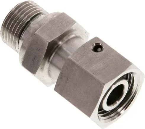 Raccord à bague coupante réglable G 3/8&Prime;-12 L, 1.4571, avec cône d&rsquo;étanchéité et joint torique