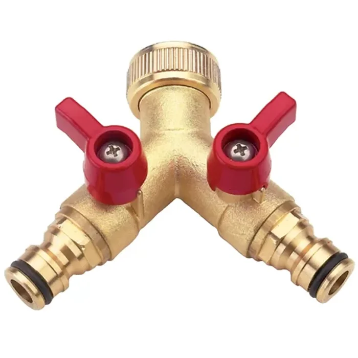 Raccord automatique selecteur 2 directions et vannes arret Fitt pour nez de robinet – Laiton