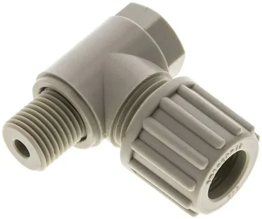 Raccord coudé G 1/4&Prime;-12x10mm, polypropylène, vis creuse
