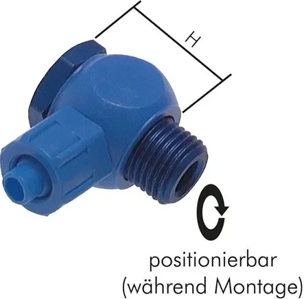 Raccord coudé G 1/8&Prime;-6x4mm, plastique (POM), vis creuse