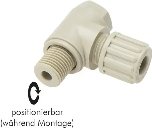 Raccord coudé G 3/8&Prime;-8x6mm, PVDF, vis creuse