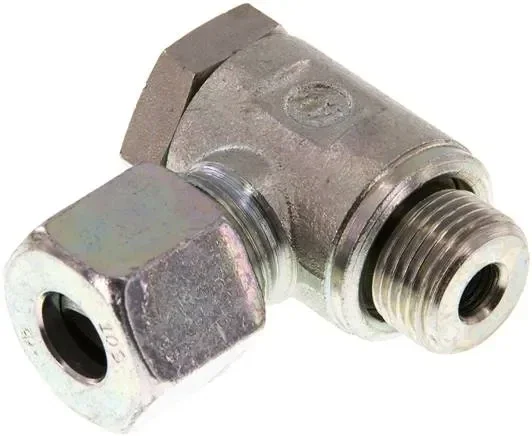 Raccord coudé pivotant G 3/8&Prime;-10 S (M18x1,5), acier galvanisé