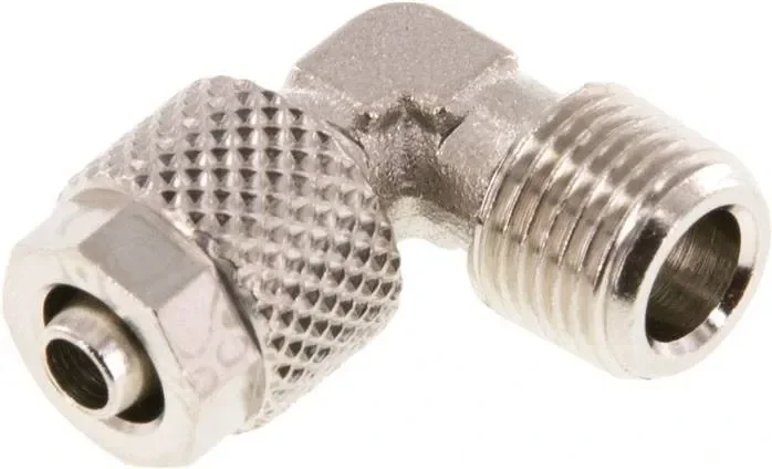Raccord coudé R 1/8&Prime;-6x4mm, laiton nickelé