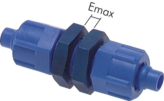 Raccord de cloison 8×6 – 8x6mm, plastique (POM)