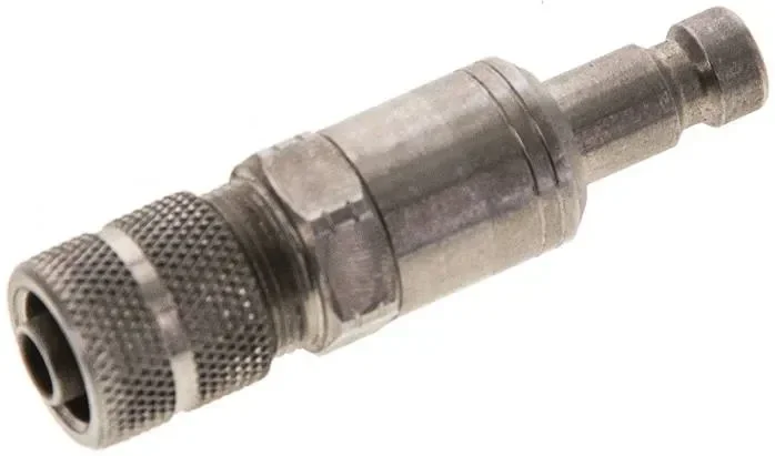 Raccord de cloison (DN2,7) pour tuyau 6 x 4 mm, en acier inoxydable, fermeture double face