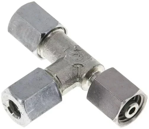 Raccord de réglage à bague coupante en L 6 L (M12x1,5), acier galvanisé