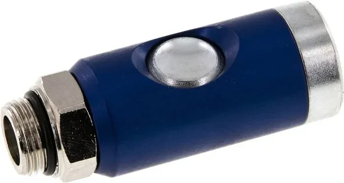 Raccord de sécurité à bouton-poussoir (NW7,2), G 3/8&Prime; AG, acier galvanisé