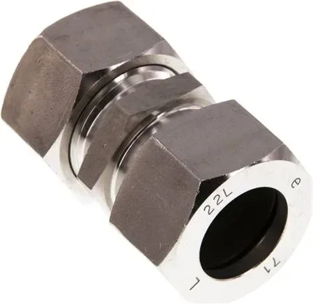 Raccord droit à bague coupante 22 L (M30x2), 1.4571