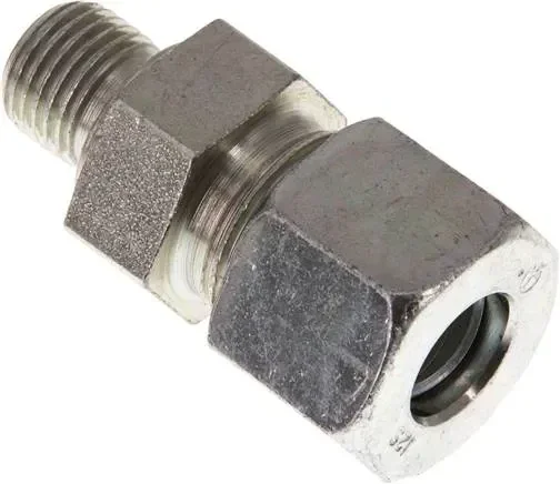 Raccord droit à bague coupante G 1/4″-12 S (M20x1,5), acier galvanisé