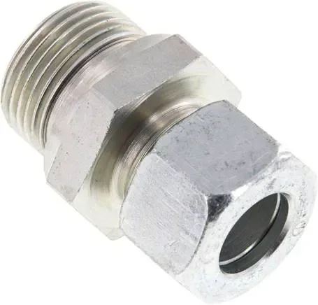Raccord droit à bague coupante G 3/4″-15 L (M22x1,5), acier galvanisé, joint FKM