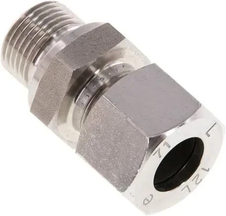 Raccord droit à bague coupante G 3/8″-12 L (M18x1,5), 1.4571