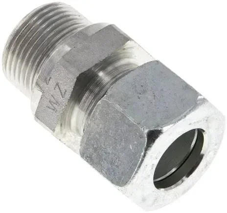Raccord droit à bague coupante M 22×1,5-15 L (M22x1,5), acier galvanisé