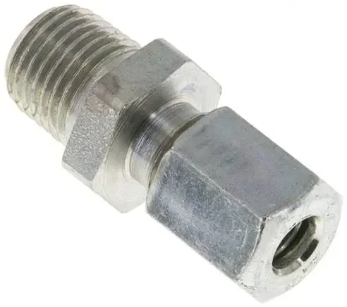 Raccord droit à bague coupante R 1/4″-6 L (M12x1,5), acier galvanisé
