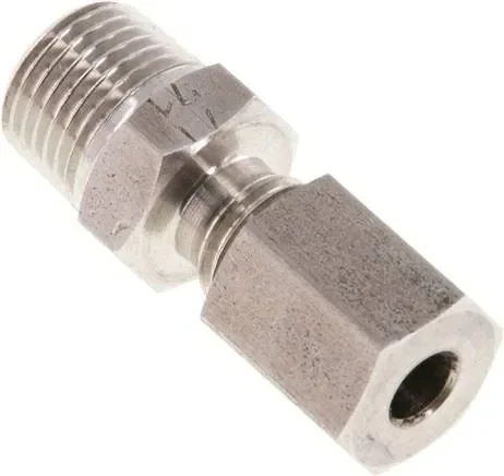 Raccord droit à bague coupante R 1/8″-4 LL (M8x1), 1.4571