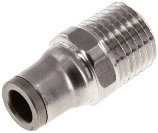 Raccord droit enfichable NPT 1/4″-6mm, acier inoxydable IQS
