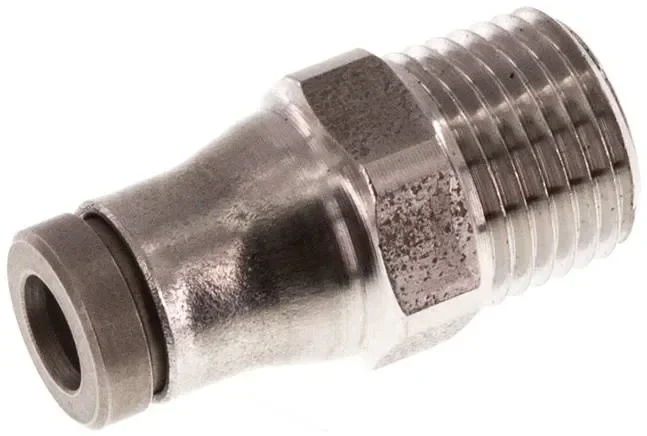 Raccord droit enfichable NPT 1/8″-4mm, acier inoxydable IQS