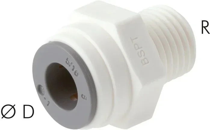 Raccord droit enfichable R 1/4″-5mm, IQS-LE (joint EPDM)