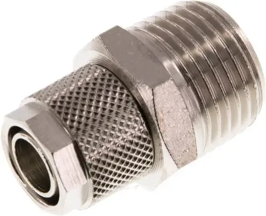 Raccord droit R 1/2&Prime;-12x10mm, laiton nickelé