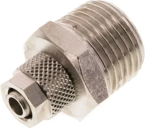 Raccord droit R 1/2&Prime;-8x6mm, laiton nickelé