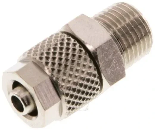 Raccord droit R 1/8&Prime;-6x4mm, laiton nickelé