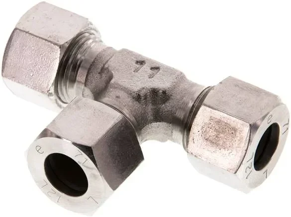 Raccord en T à bague coupante 12 L (M18x1,5), 1.4571