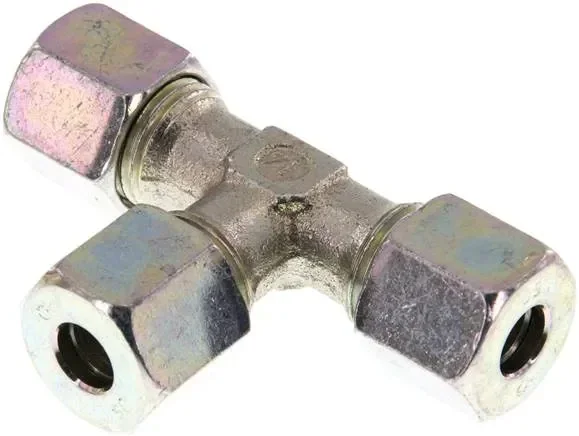 Raccord en T à bague coupante 8 S (M16x1,5), acier galvanisé