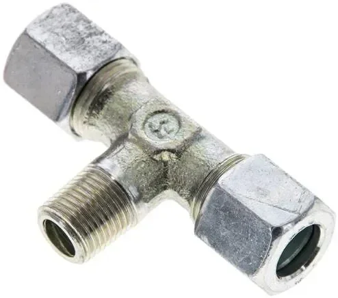 Raccord en T à bague coupante R 1/8&Prime;-8 LL (M12x1), acier galvanisé