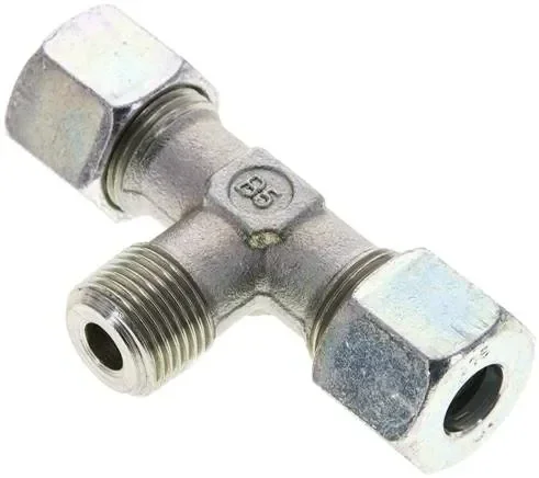 Raccord en T à bague coupante R 3/8&Prime;-10 S (M18x1,5), acier galvanisé