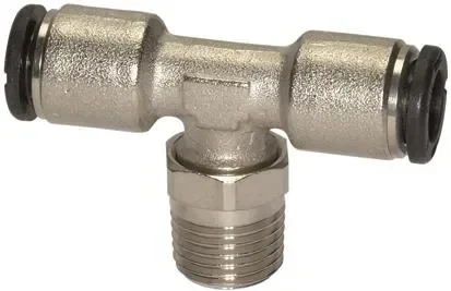 Raccord en T à visser / R 1/4 a. / Ms nickel. Série -click-clock- / ø de tuyau 8 108669