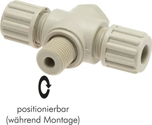 Raccord en T G 1/2&Prime;-10x8mm, PVDF, vis creuse