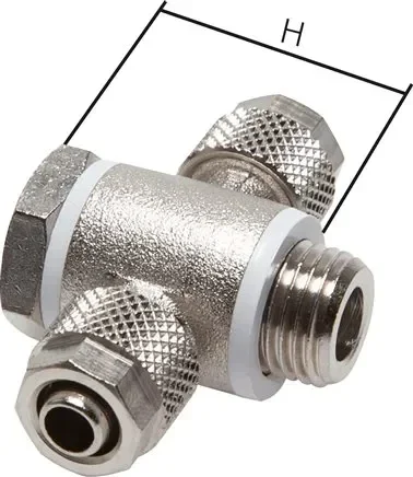 Raccord en T G 1/4&Prime;-10x8mm, laiton nickelé, vis creuse