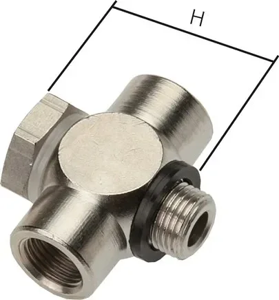 Raccord en T G 1/4&Prime; AG/IG, aluminium, avec vis creuse