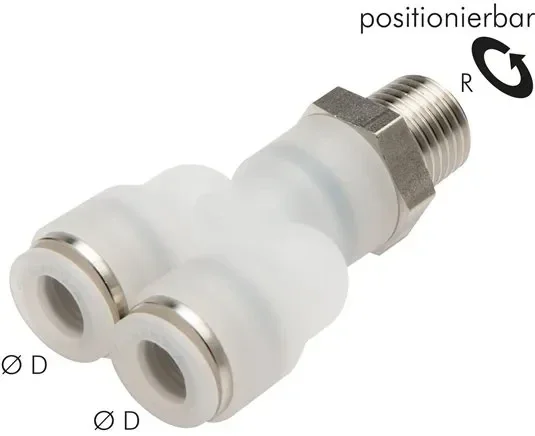 Raccord en Y G 1/4″-6mm, IQS-PVDF