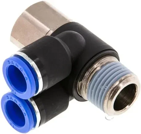 Raccord enfichable coudé en Y, I/A R 1/2″-12mm, standard IQS