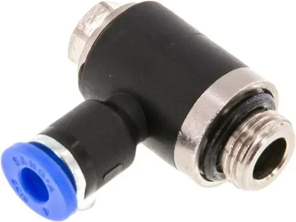 Raccord enfichable coudé G 1/8″-4mm, standard IQS, positionnable pendant le montage