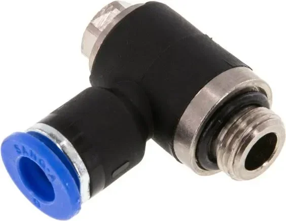 Raccord enfichable coudé G 1/8″-6mm, standard IQS, positionnable pendant le montage