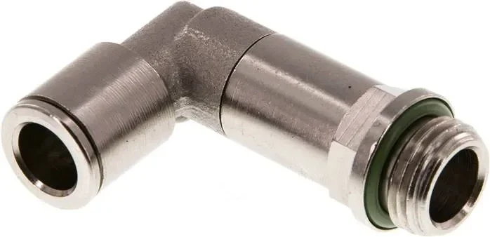Raccord enfichable coudé, long G 1/4″-8mm, IQS-MSV (haute température), joint FKM