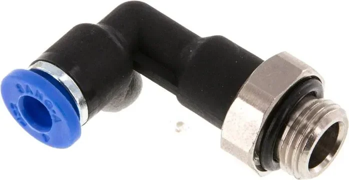 Raccord enfichable coudé, long G 1/8″-4mm, standard IQS, corps long